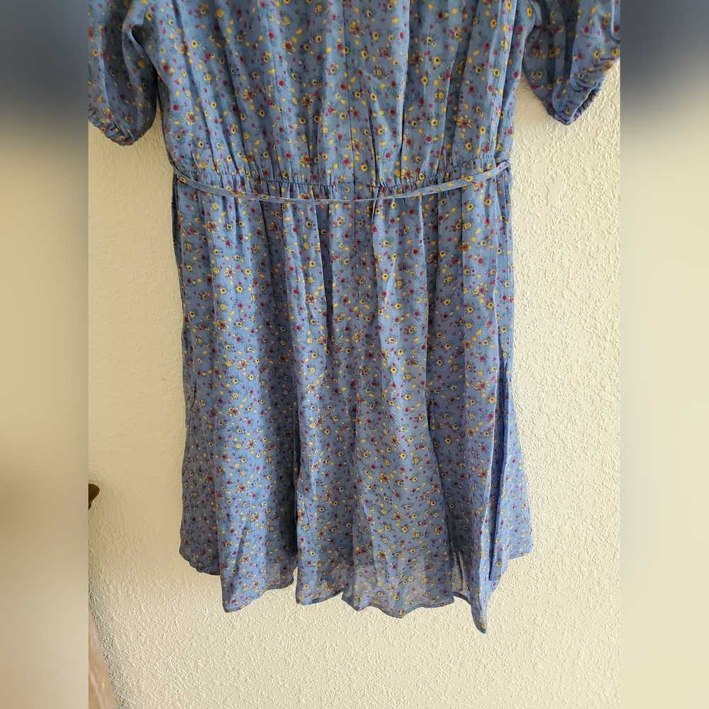 Madewell Button Dress PANSY FLORAL blue viscose Caliso Floral Size 6 $128 - Picture 16 of 16